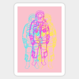 Cyan Magenta Yellow Outline Basic Flight Suit Magnet